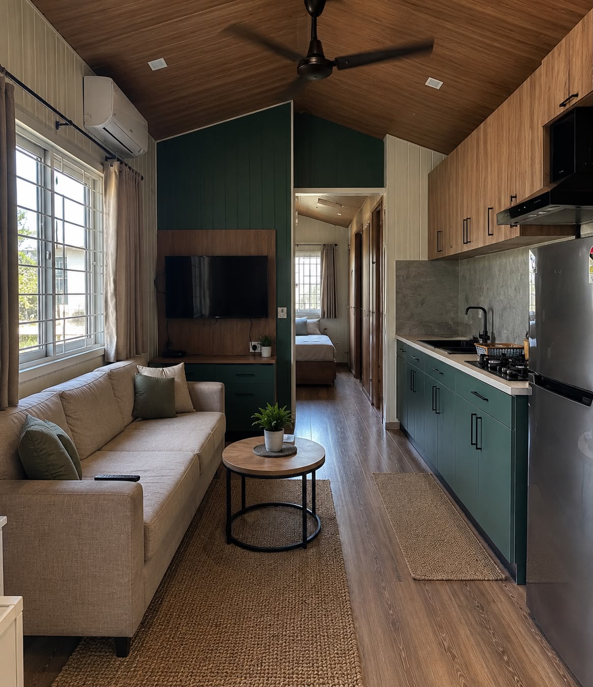 1BHK Farmhouse Living Area Interior